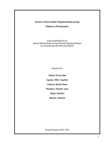 (PDF) Sensura at Kuryosidad: Pagkahumaling ng mga.